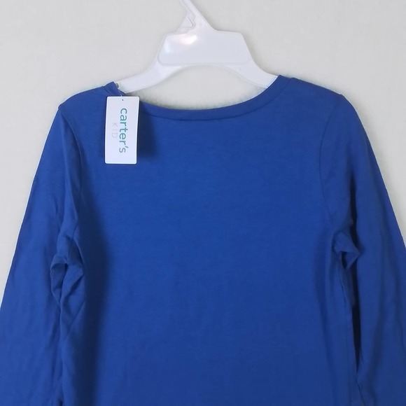 Carter's Kid Long Sleeve Cotton T-Shirt Girl's Size 12 Blue w/ Space Theme - Picture 8 of 10